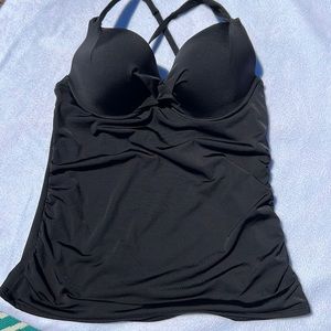 Athleta black twisted tankini